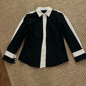 Pearl by Lela Rose navy and white top. Perfect condition.